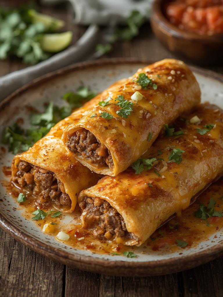 Beef and Cheese Chimichangas