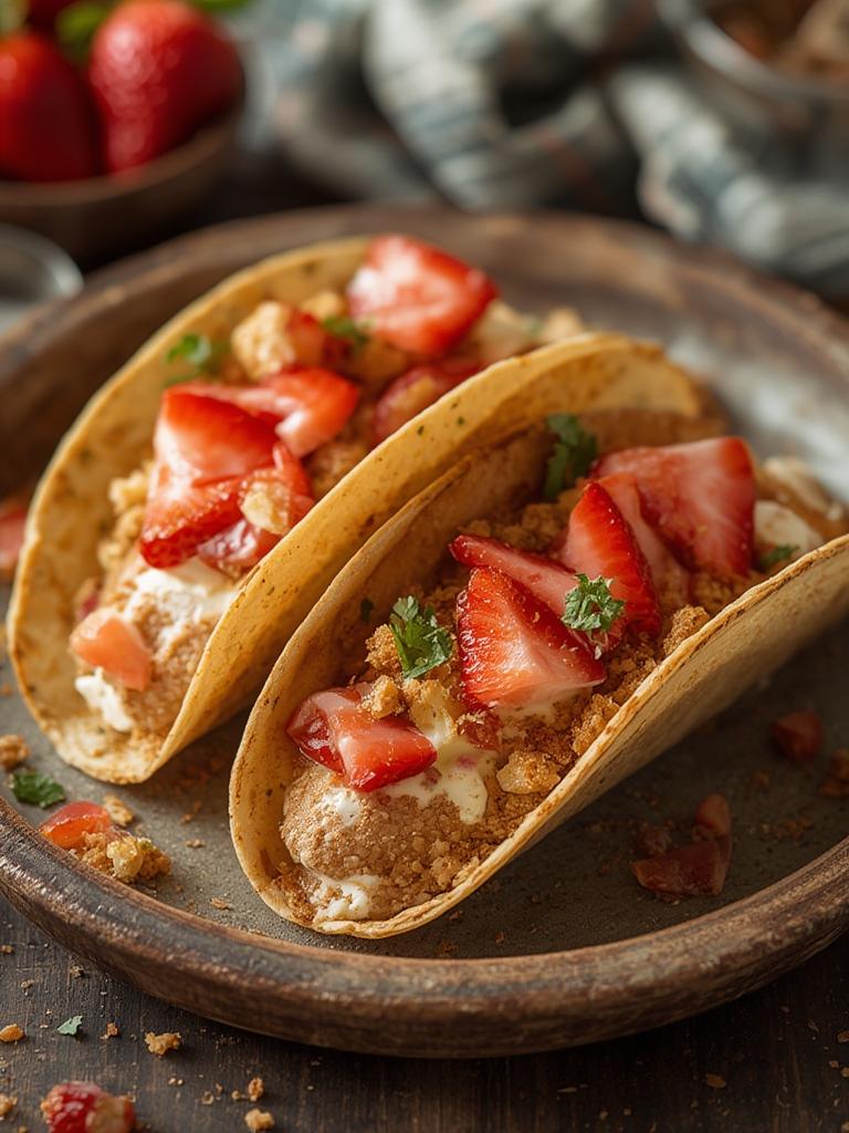 Strawberry Crunch Cheesecake Tacos