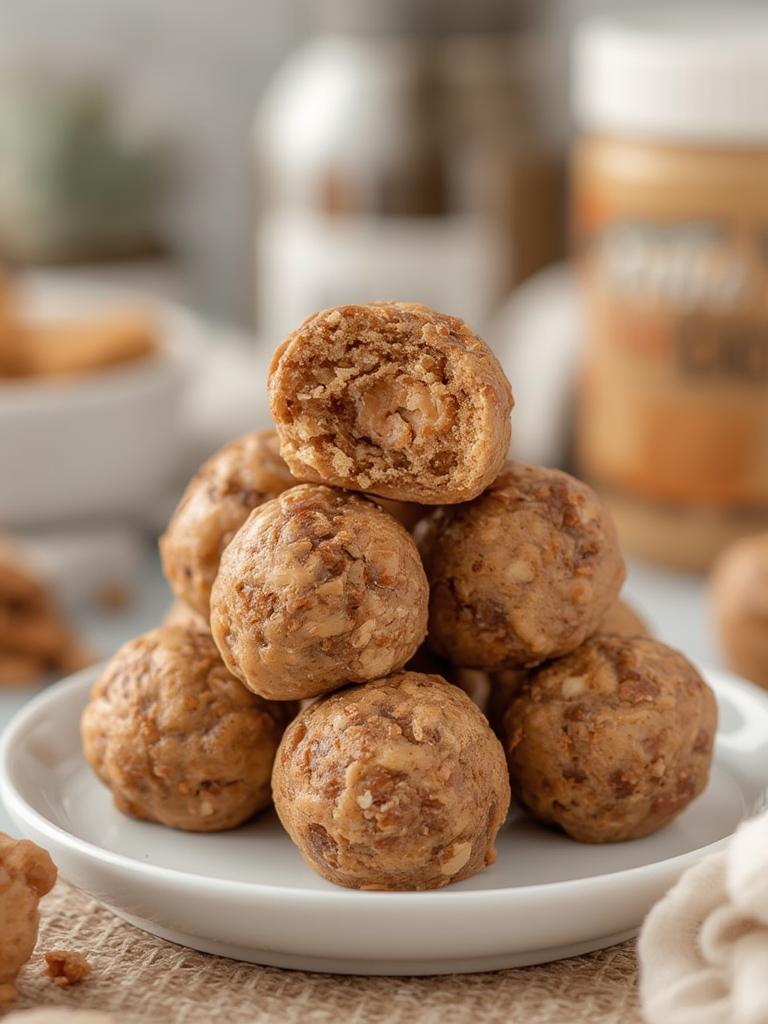 No-Bake Peanut Butter Energy Bites served