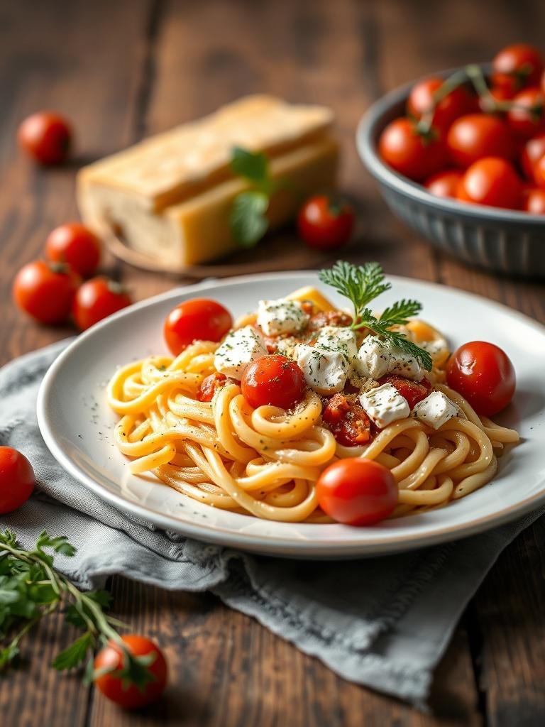 Baked Feta Pasta with Cherry Tomatoes