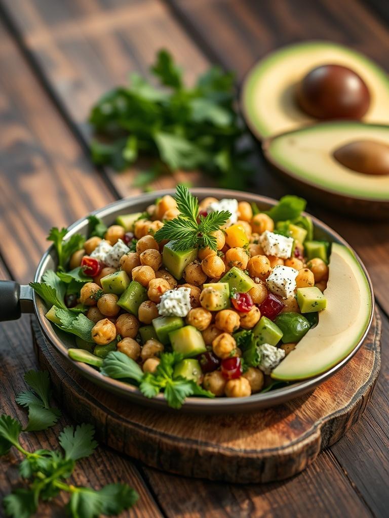 Chickpea Feta Avocado Salad
