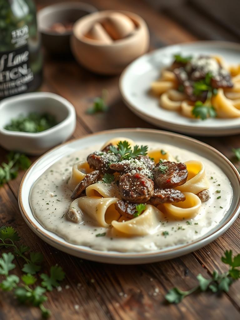 Cracked Garlic Steak Tortellini in Creamhouse Sauce Bliss