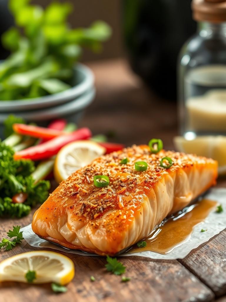 Crispy Air Fryer Honey Garlic Salmon