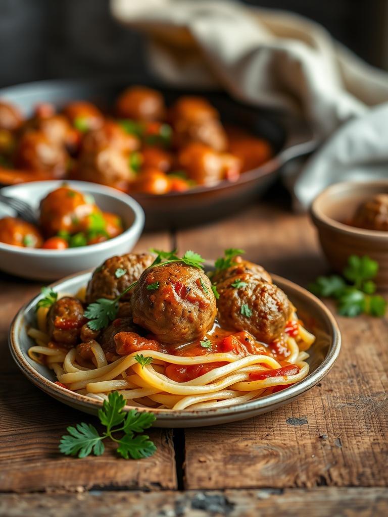 Dump and Bake Meatball Casserole