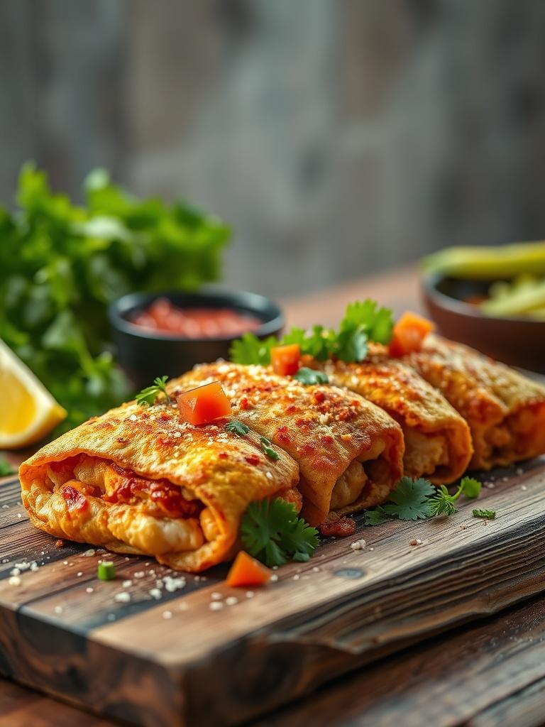 Oven-Fried Chicken Chimichangas